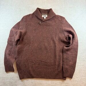 Grandpacore Wool Shawl Collar Sweater Brown Marled Sweater Mens LG Joseph Abboud